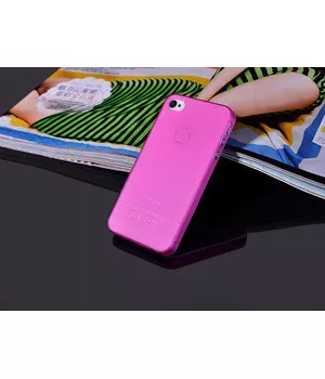 Ультратонкий чехол "Ultrathin 0.3mm" розовый для iPhone 4/4S