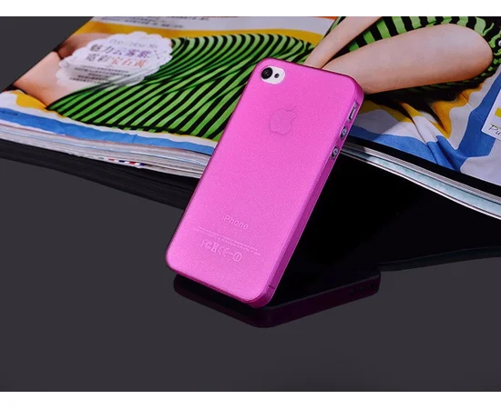 Ультратонкий чохол "Ultrathin 0.3mm" рожевий для iPhone 4/4S