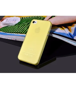 Ультратонкий чехол "Ultrathin 0.3mm" желтый для iPhone 4/4S