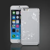 Чехол "Бабочка" пластиковый для iPhone 6 Plus/6S Plus серебряный со стразами