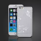 Чохол "Метелик" пластиковий для iPhone 6 Plus / 6S Plus срібний зі стразами