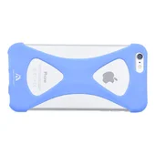 Силиконовый бампер soft touch "Metal Storm" голубой для iPhone 6 Plus/6S Plus