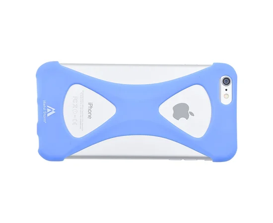 Силиконовый бампер soft touch "Metal Storm" голубой для iPhone 6 Plus/6S Plus