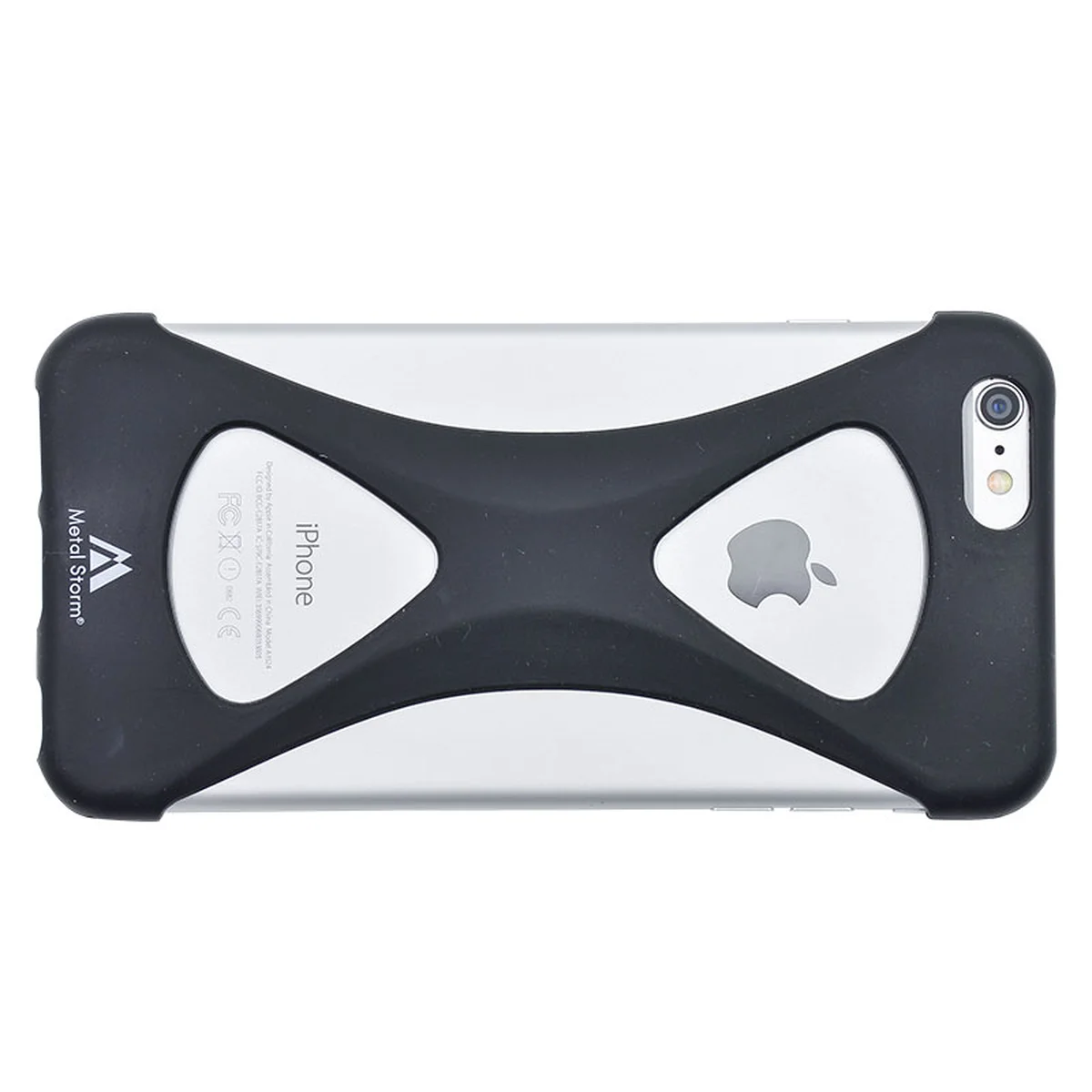 Силиконовый бампер soft touch "Metal Storm" черный для iPhone 6 Plus/6S Plus