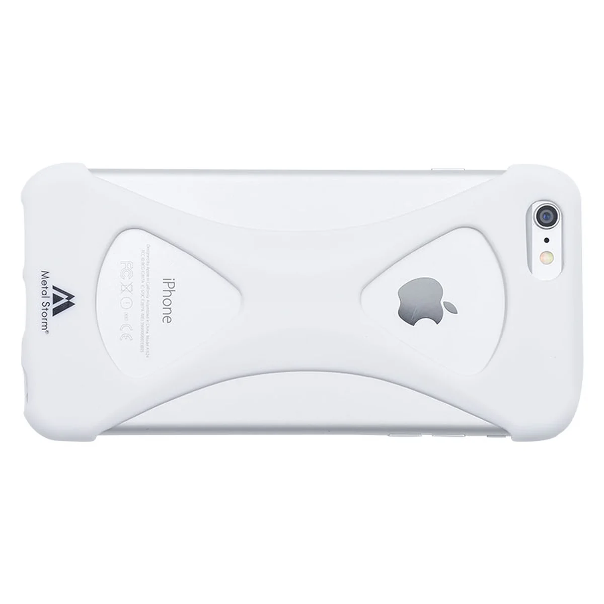 Силиконовый бампер soft touch "Metal Storm" белый для iPhone 6 Plus/6S Plus