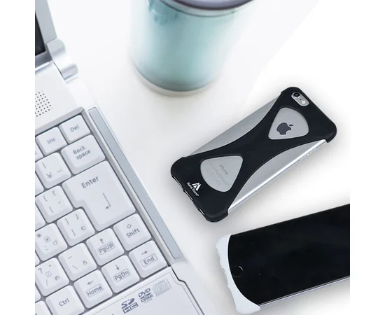 Силиконовый бампер soft touch "Metal Storm" голубой для iPhone 6 Plus/6S Plus