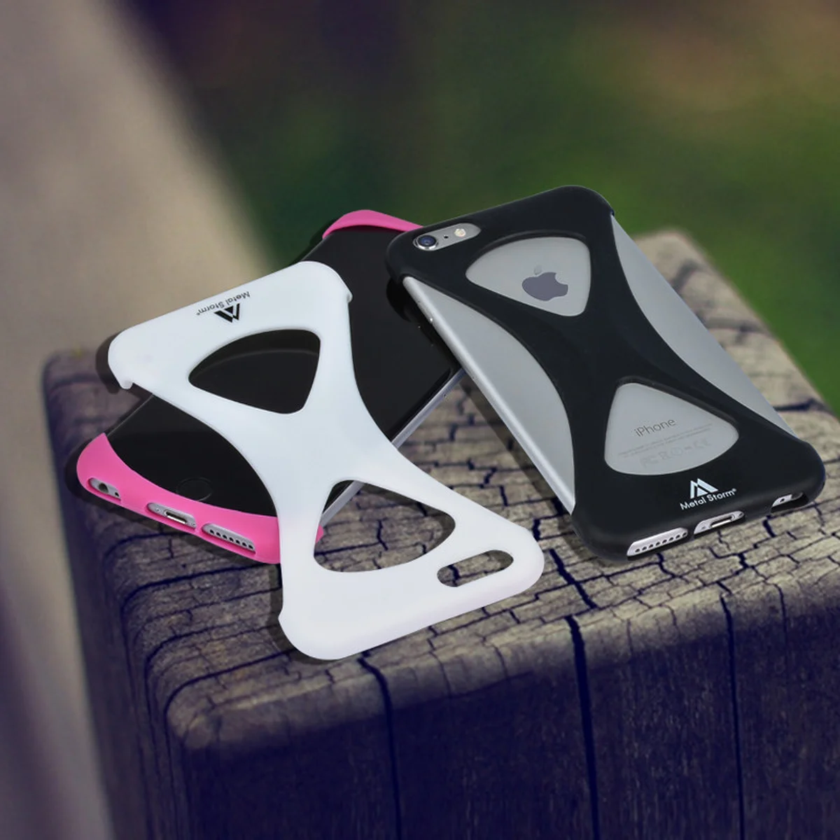 Силиконовый бампер soft touch "Metal Storm" белый для iPhone 6 Plus/6S Plus