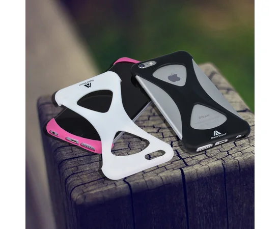 Силиконовый бампер soft touch "Metal Storm" розовый для iPhone 6 Plus/6S Plus