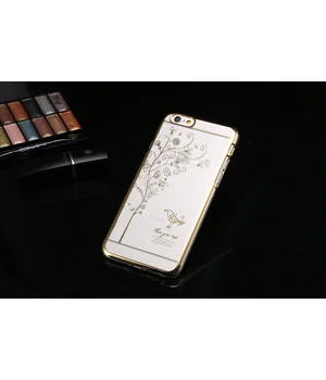 Чехол пластиковый "Птичка" со стразами золото для iPhone 6 Plus/6S Plus Чехол пластиковый "Птичка" со стразами золото для iPhone 6 Plus/6S Plus