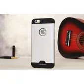 Чохол з алюмінієвої задньою кришкою "Motomo" пластиковий для iPhone 6 Plus / 6S Plus срібний