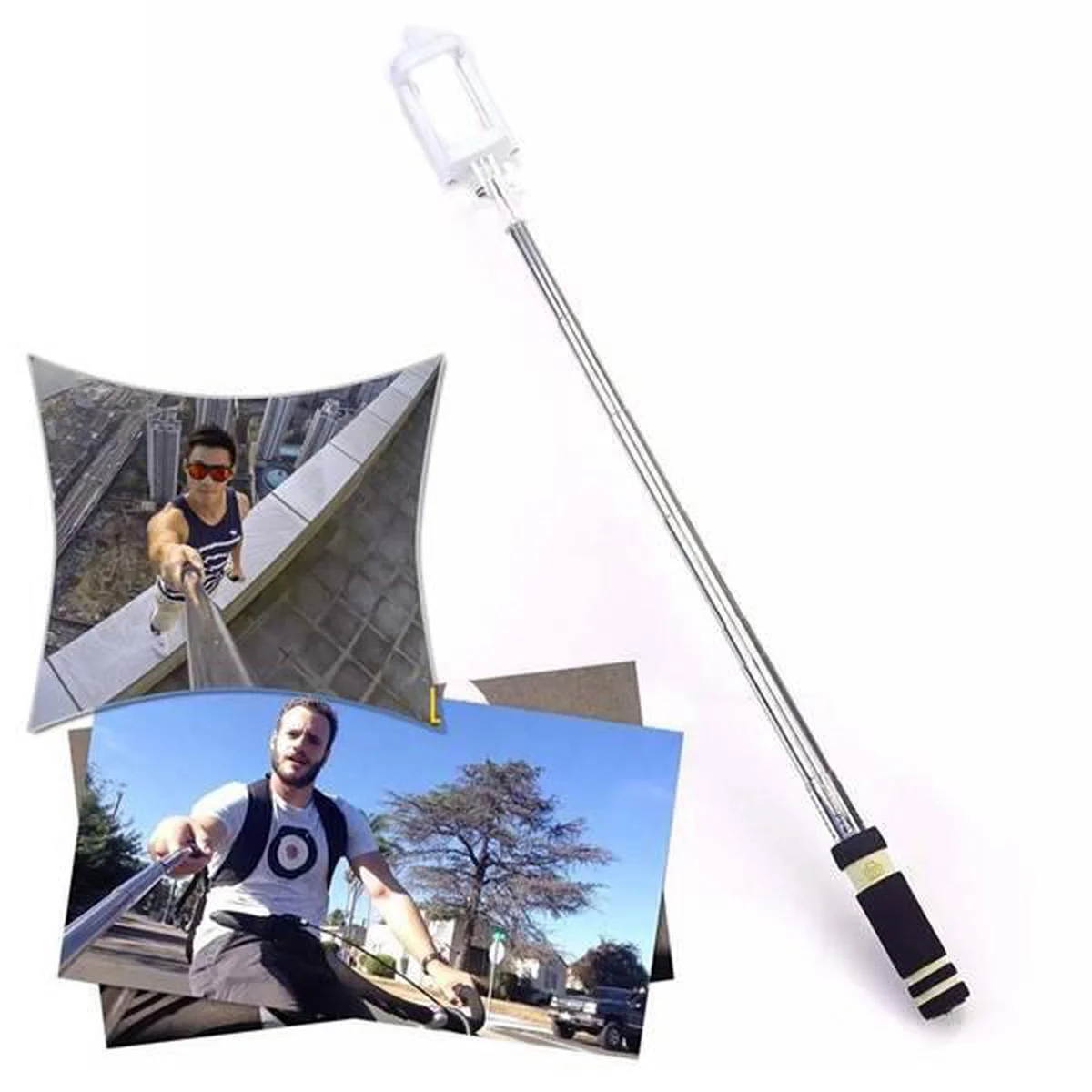 Компактный черный монопод для "селфи" 14-48 см