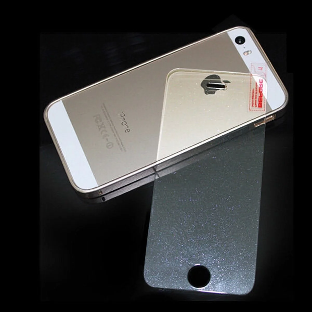 Комплект пленок (передняя+задняя часть) с блестками для iPhone 5/5S/SE