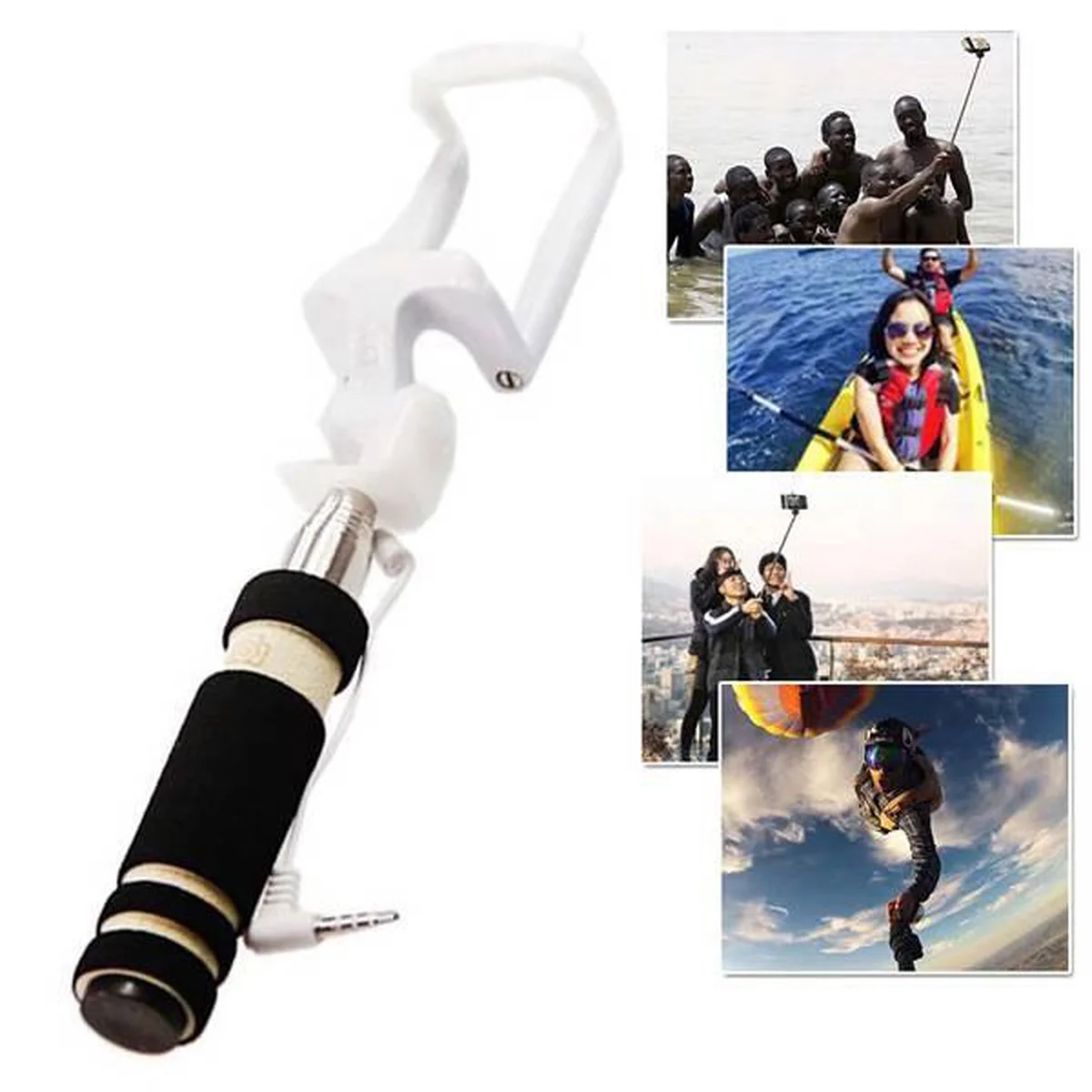 Компактний чорний монопод для "Селфі" 14-48 см